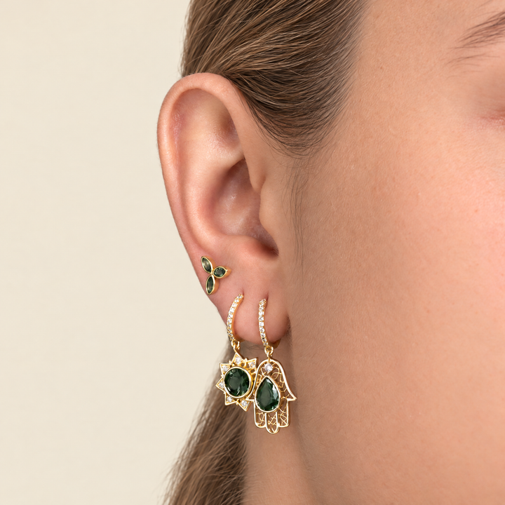 PENDIENTE PIERCING ARO PETROL KHAMSA