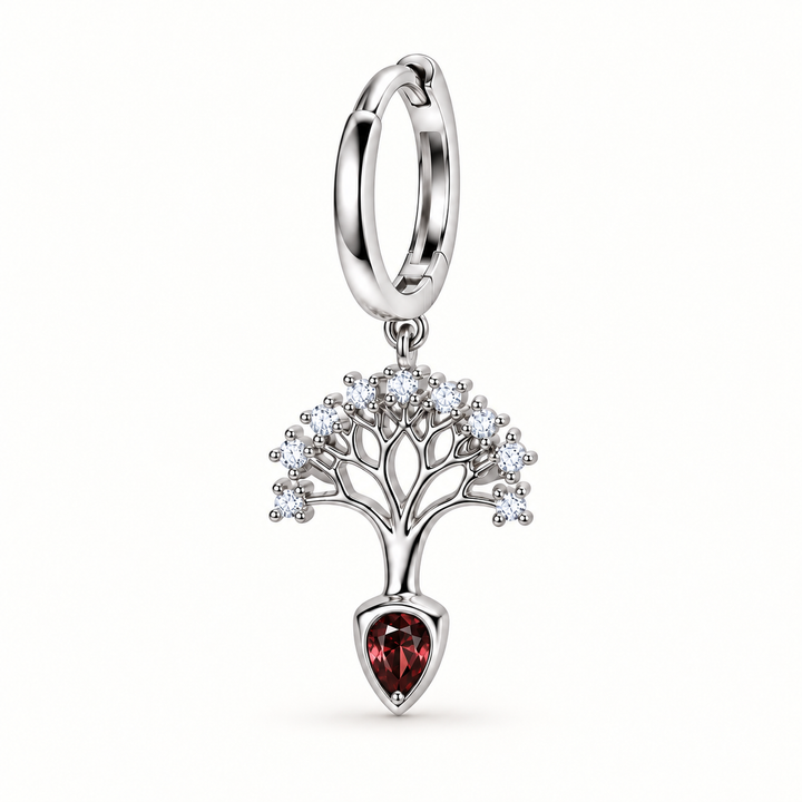 PENDIENTE PIERCING ARO GARNET CZ BAOBAB