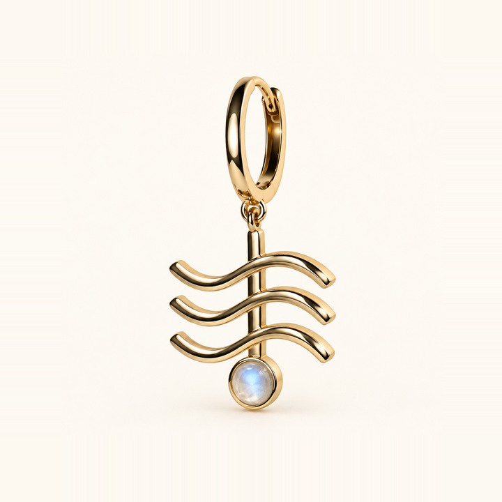 PENDIENTE PIERCING ARO ROSE QUARTZ ECH