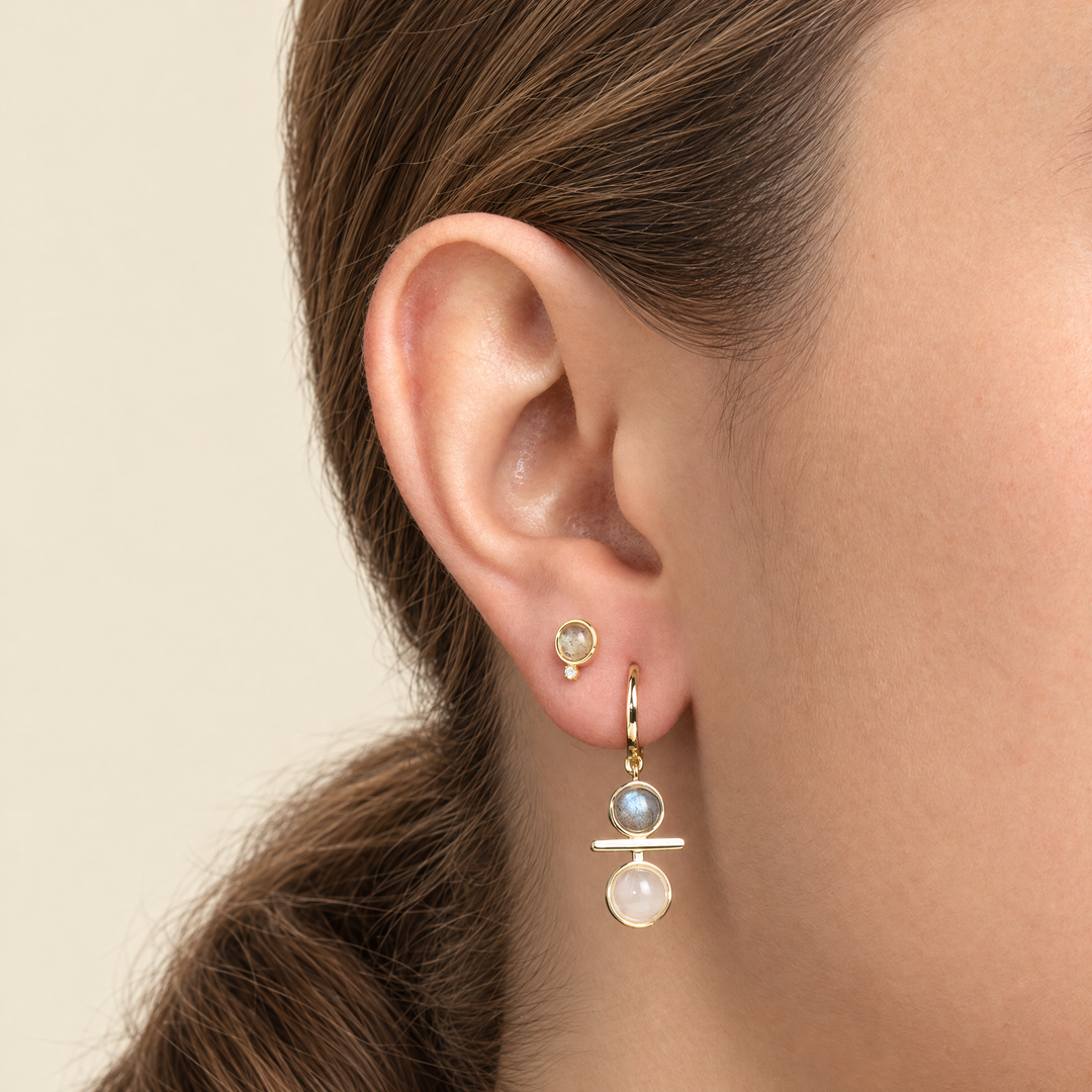 PENDIENTE PIERCING ARO GREY MOONSTONE BALANCE