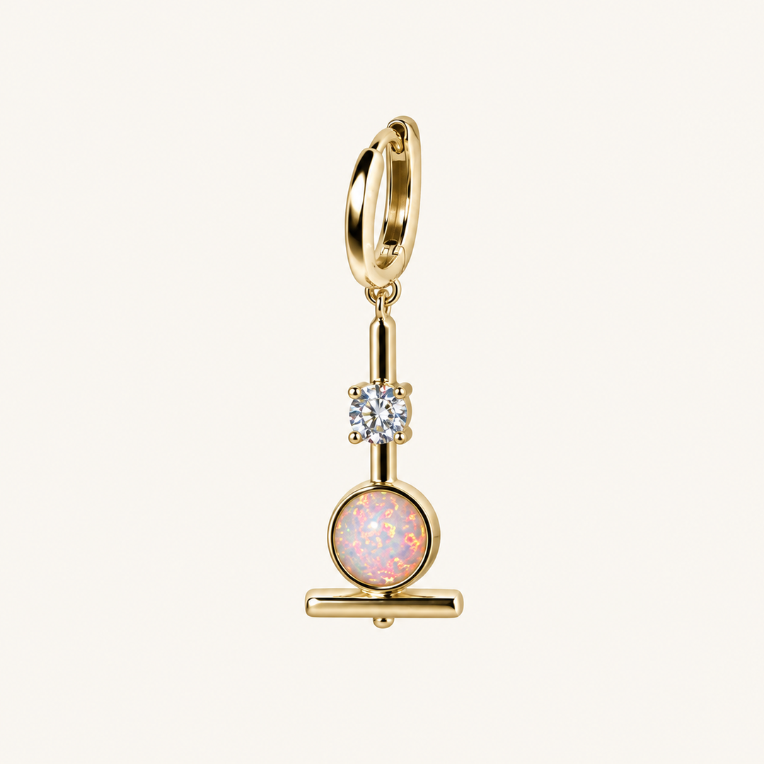 PENDIENTE PIERCING ARO FIRE OPAL CLEARING