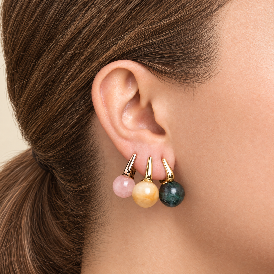 PENDIENTE PIERCING ARO YELLOW JADE SPHÈRE