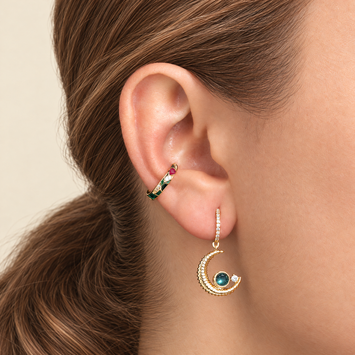 PENDIENTE PIERCING ARO PETROL JAPANESE MOONLIGHT