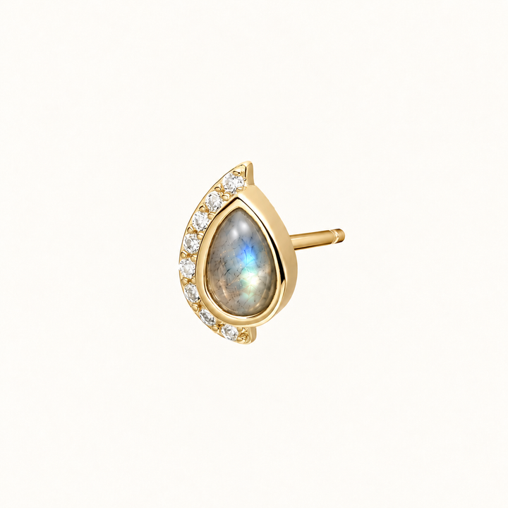 PENDIENTE PIERCING GREY MOONSTONE MOONLIT DROP