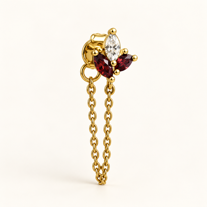 PENDIENTE PIERCING GARNET CZ GRIOTTE