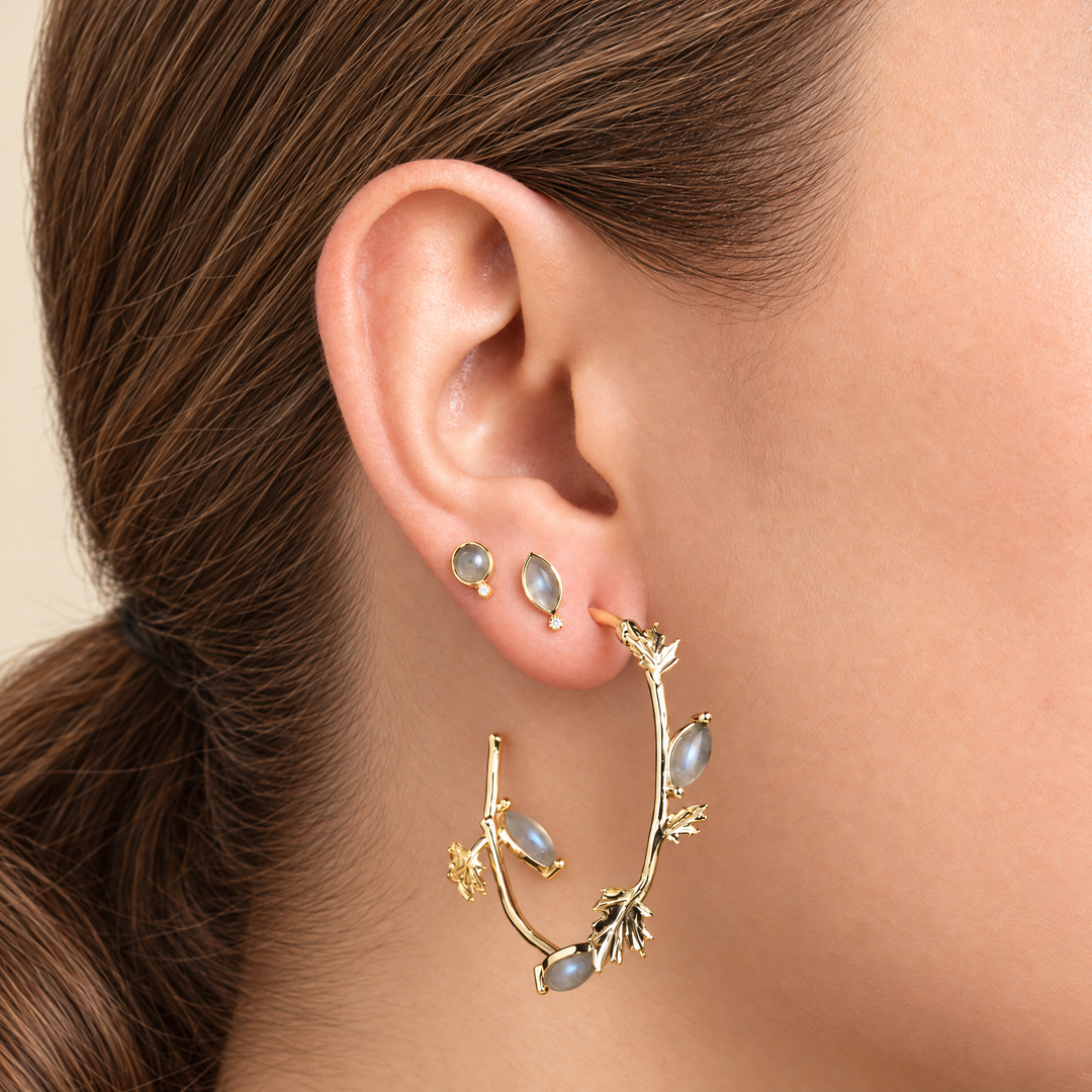 CONFORT PIERCING GREY MOONSTONE LARME DOUCE