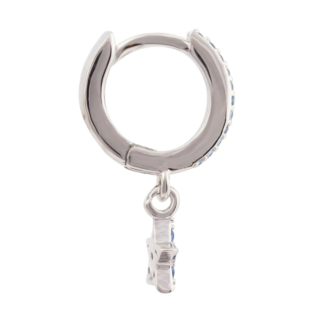 ORECCHINO PIERCING CERCHIO IN ARGENTO BLU STELLA CADENTE