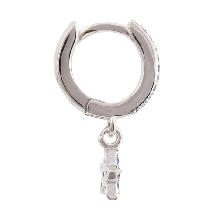 ORECCHINO PIERCING CERCHIO IN ARGENTO BLU STELLA CADENTE