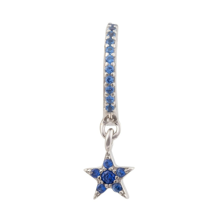 ORECCHINO PIERCING CERCHIO IN ARGENTO BLU STELLA CADENTE
