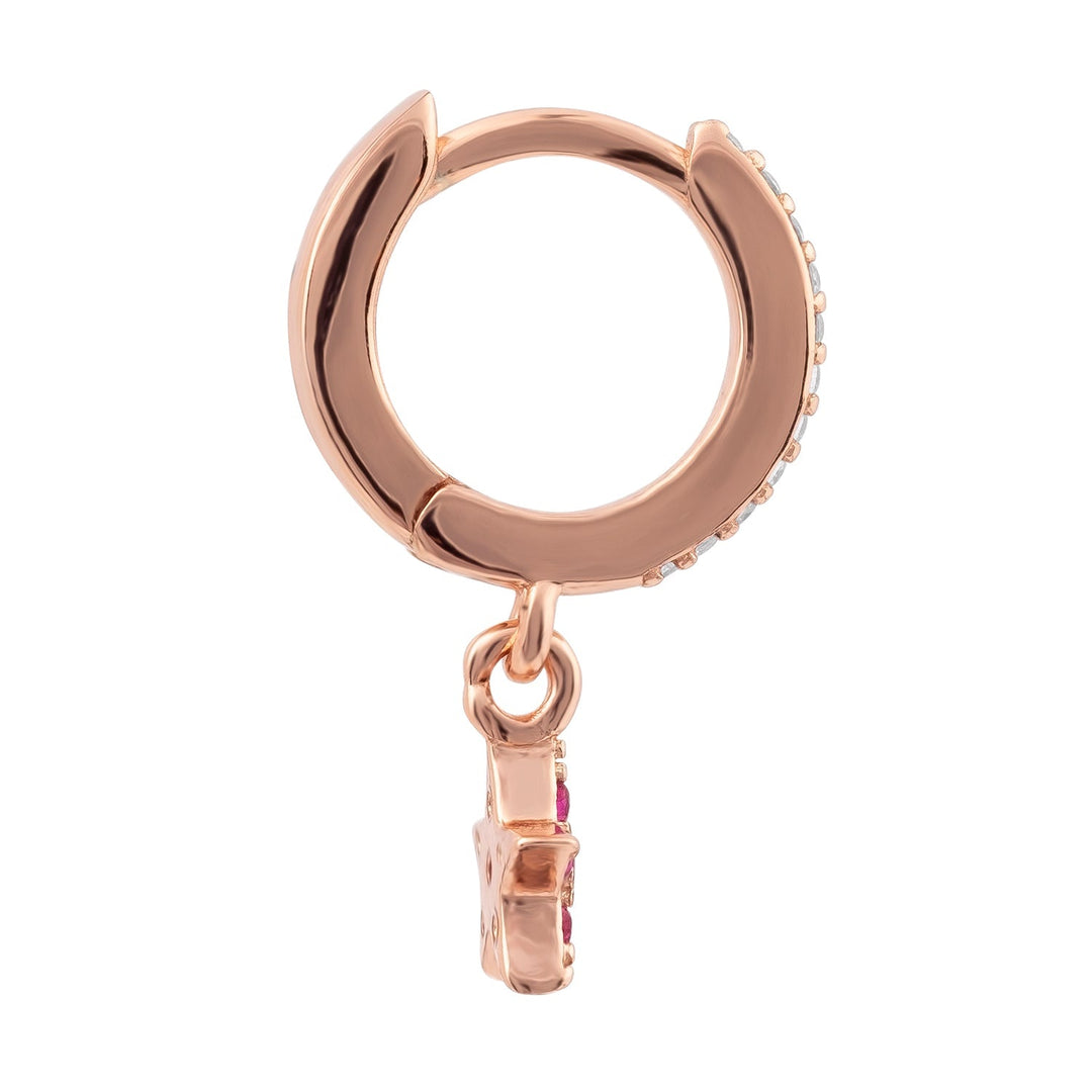 ORECCHINO PIERCING CERCHIO ORO ROSA STELLA CADENTE