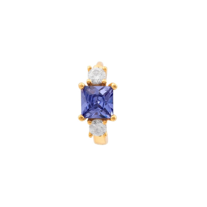 PENDIENTE PIERCING ARO ORO AMARILLO AZUL SCARLETT
