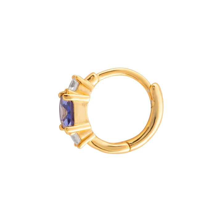 PENDIENTE PIERCING ARO ORO AMARILLO AZUL SCARLETT