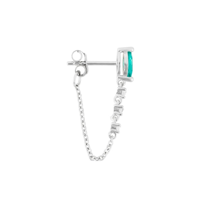 PENDIENTE PIERCING DE PLATA MARQUISE