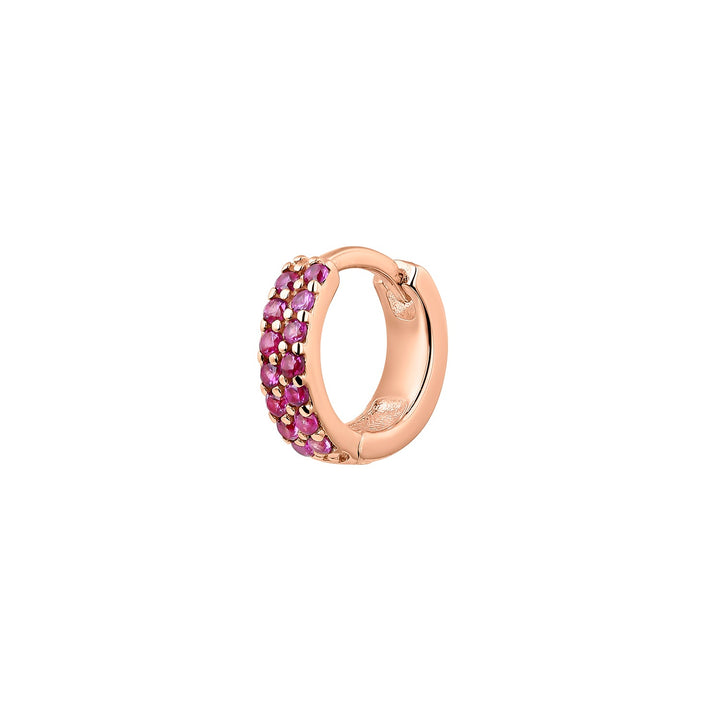 PENDIENTE PIERCING ARO ORO ROSA CORUNDUM JEANINNE