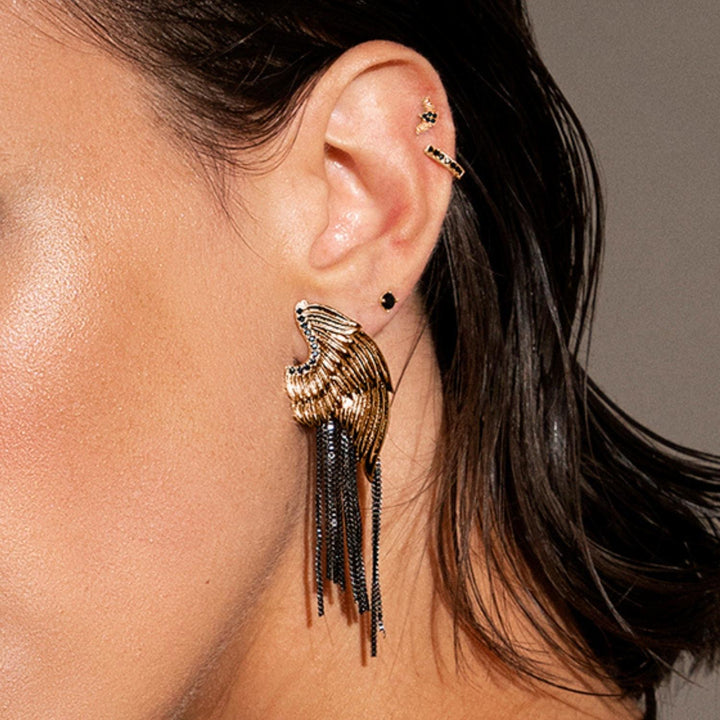 PENDIENTE PIERCING ORO ROSA ESPINELA LUZ