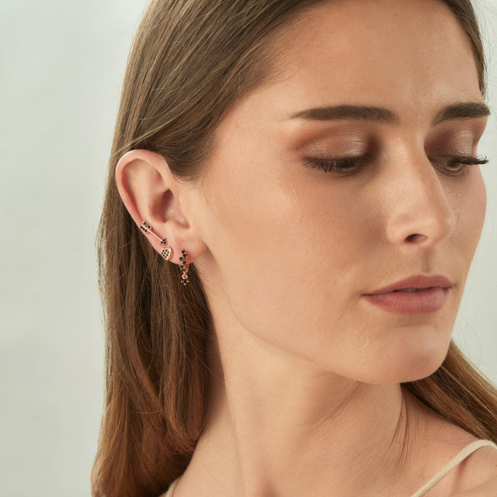 PENDIENTE PIERCING ARO ORO ROSA ESPINELA SAMIRA