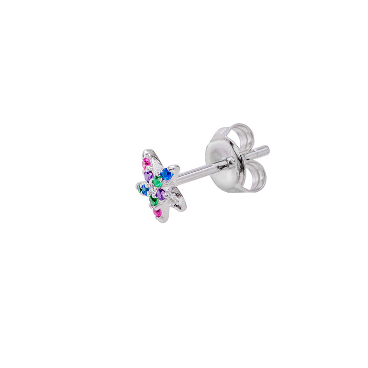 PENDIENTE PIERCING PLATA MULTICOLOR ÉTOILE DE MER