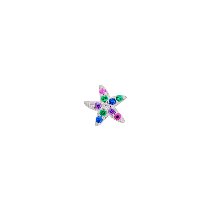 PENDIENTE PIERCING PLATA MULTICOLOR ÉTOILE DE MER