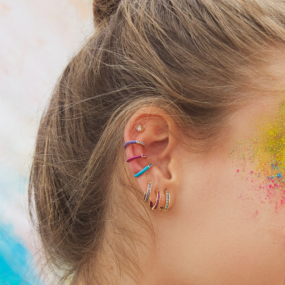 ORECCHINO PIERCING CERCHIO ORO GIALLO ROSA HOLI HOOP