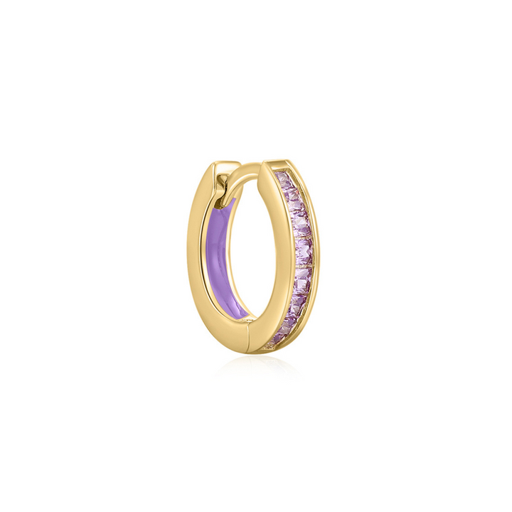 ORECCHINO PIERCING CERCHIO ORO GIALLO LILLA HOLI HOOP