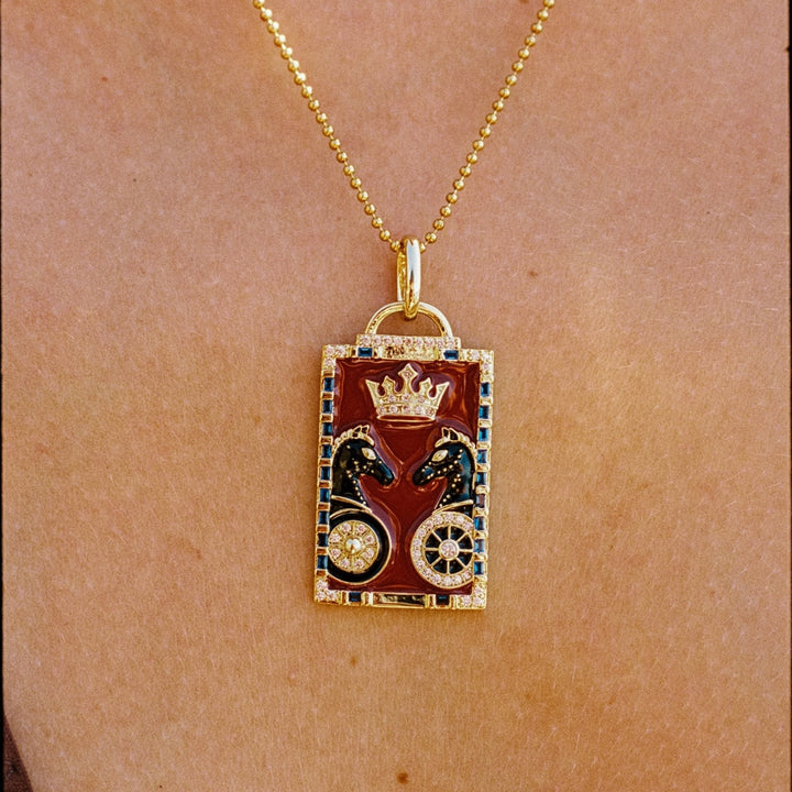 PENDENTIF CARTE DE TAROT LE CHARIOT