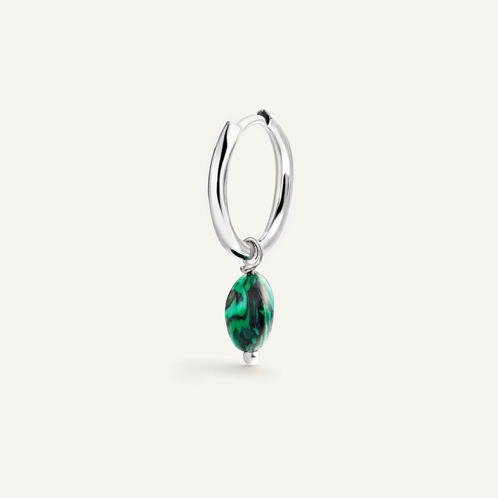 PENDIENTE PIERCING ARO BAROQUE MALAQUITA
