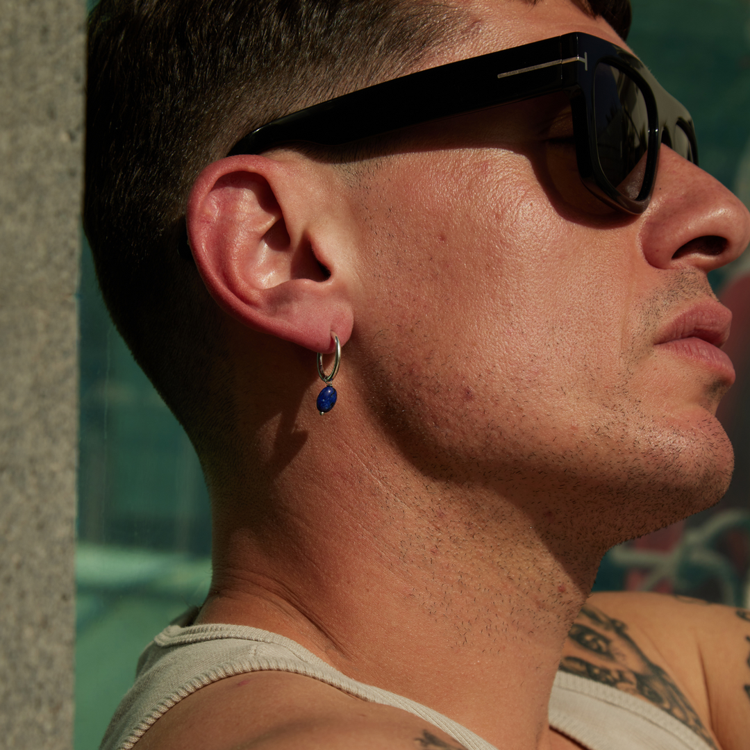 PENDIENTE PIERCING ARO BAROQUE LAPISLÁZULI