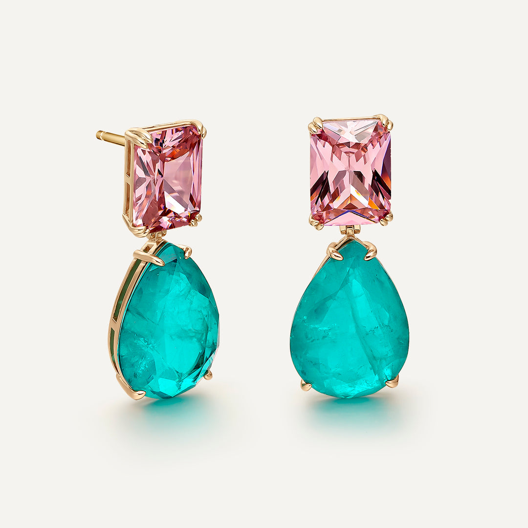 ORECCHINI PARAIBA ROSE DROP